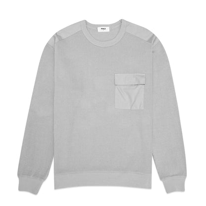 FOLX Woven Chest Pocket Sweater