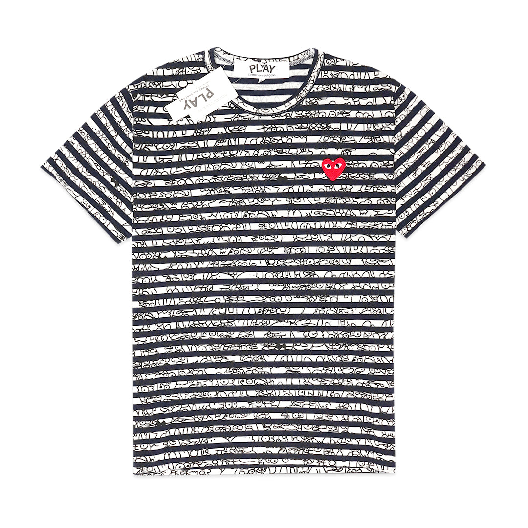 CDG Play X Matt Groening Stripes T-Shirt