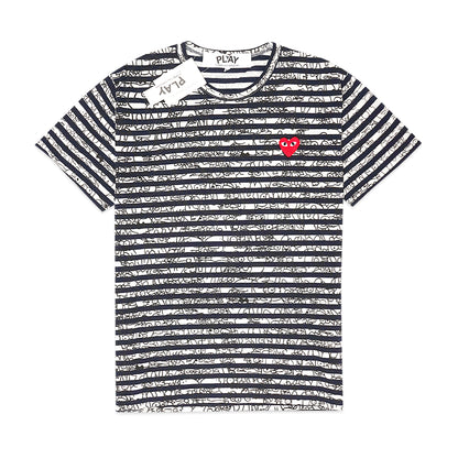 CDG Play X Matt Groening Stripes T-Shirt
