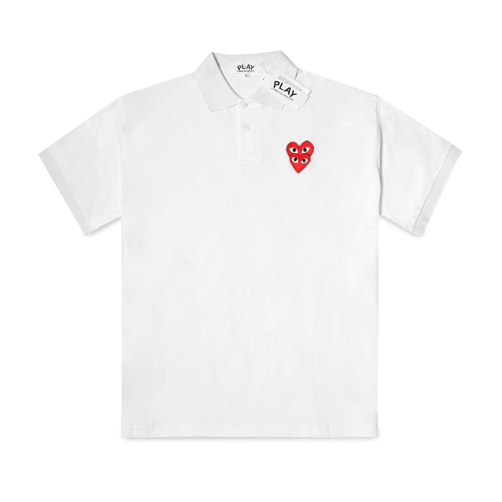CDG Play Overlapping Hearts Polo Shirt