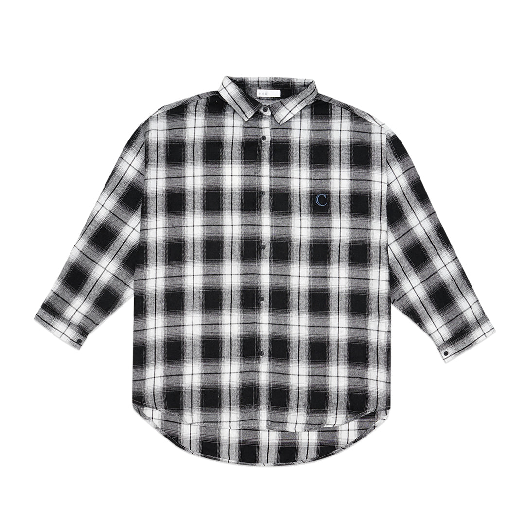 Helm C Embroidery Flannel Long Sleeve Shirt