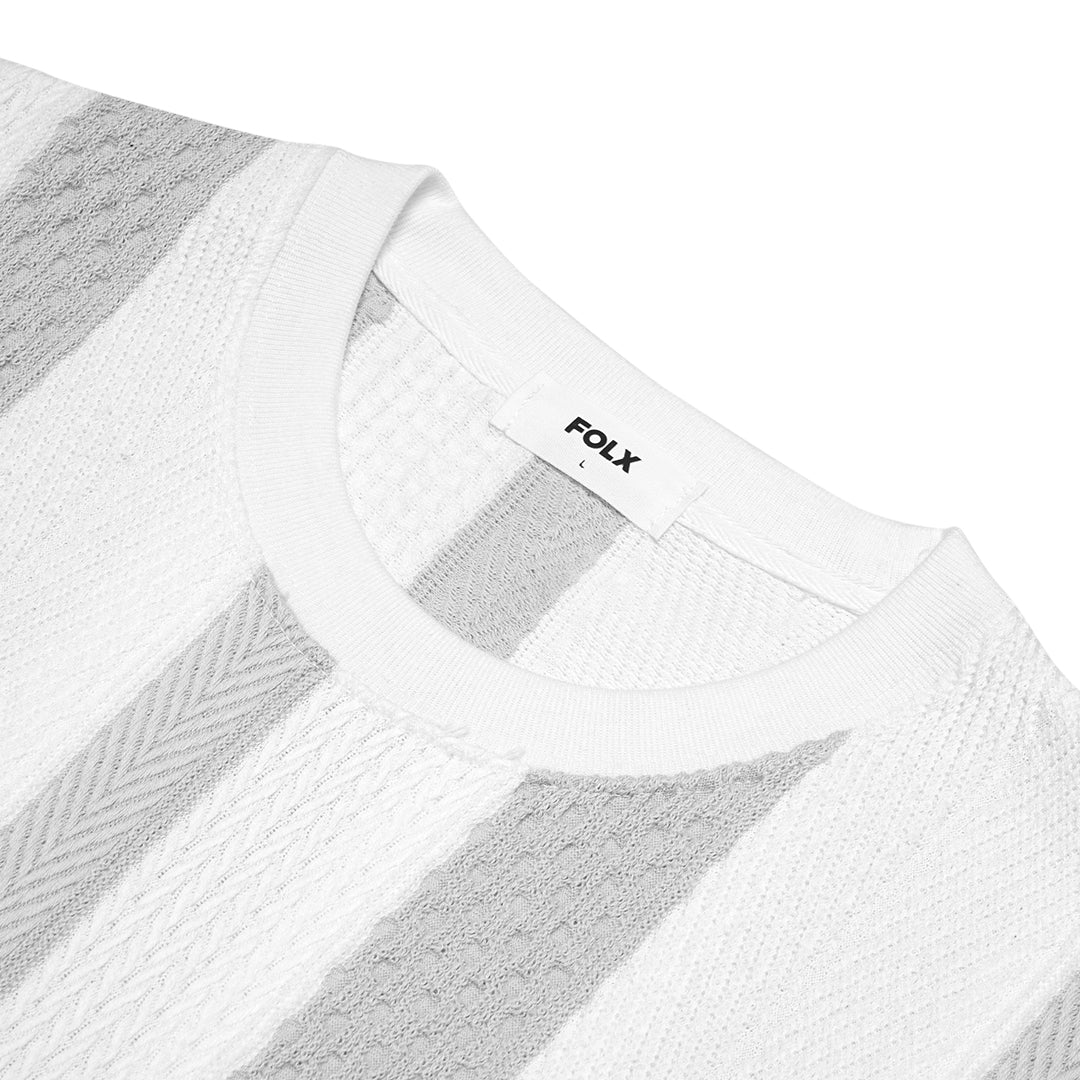FOLX Alternating Vertical Knit T-Shirt