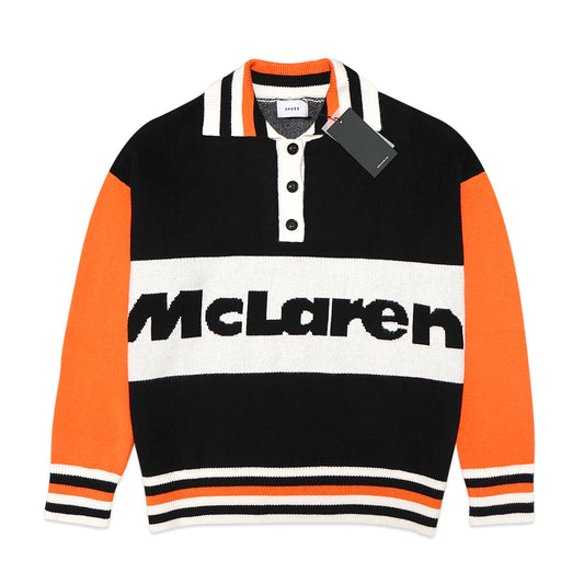 Rhude X McLaren Color Block Long Polo Sweater