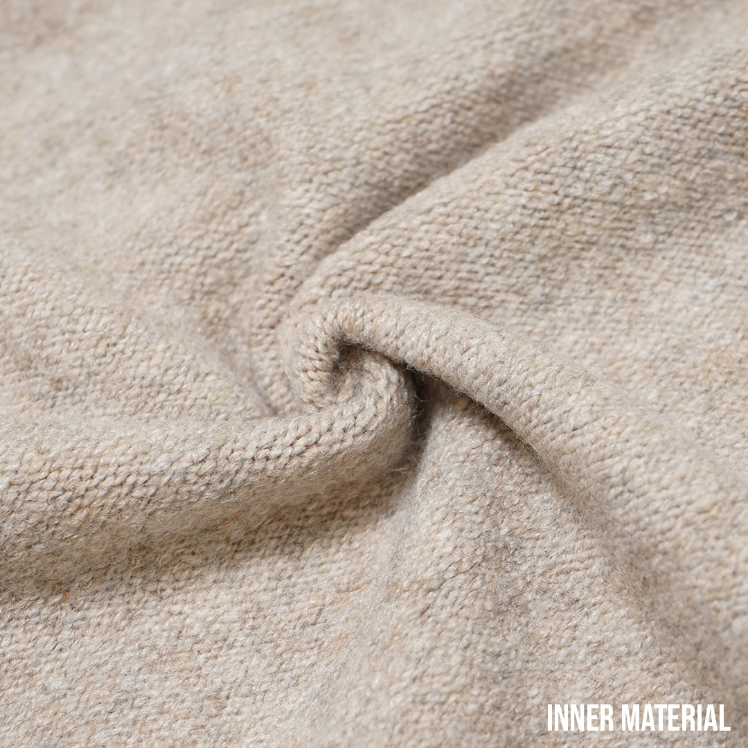 Suare Half Zip-Up Faux-Wool Knit Jacket