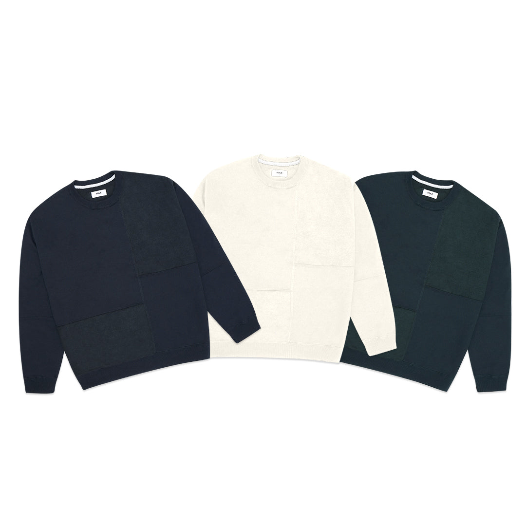 FOLX Fleece Patchwork Sweatshirt