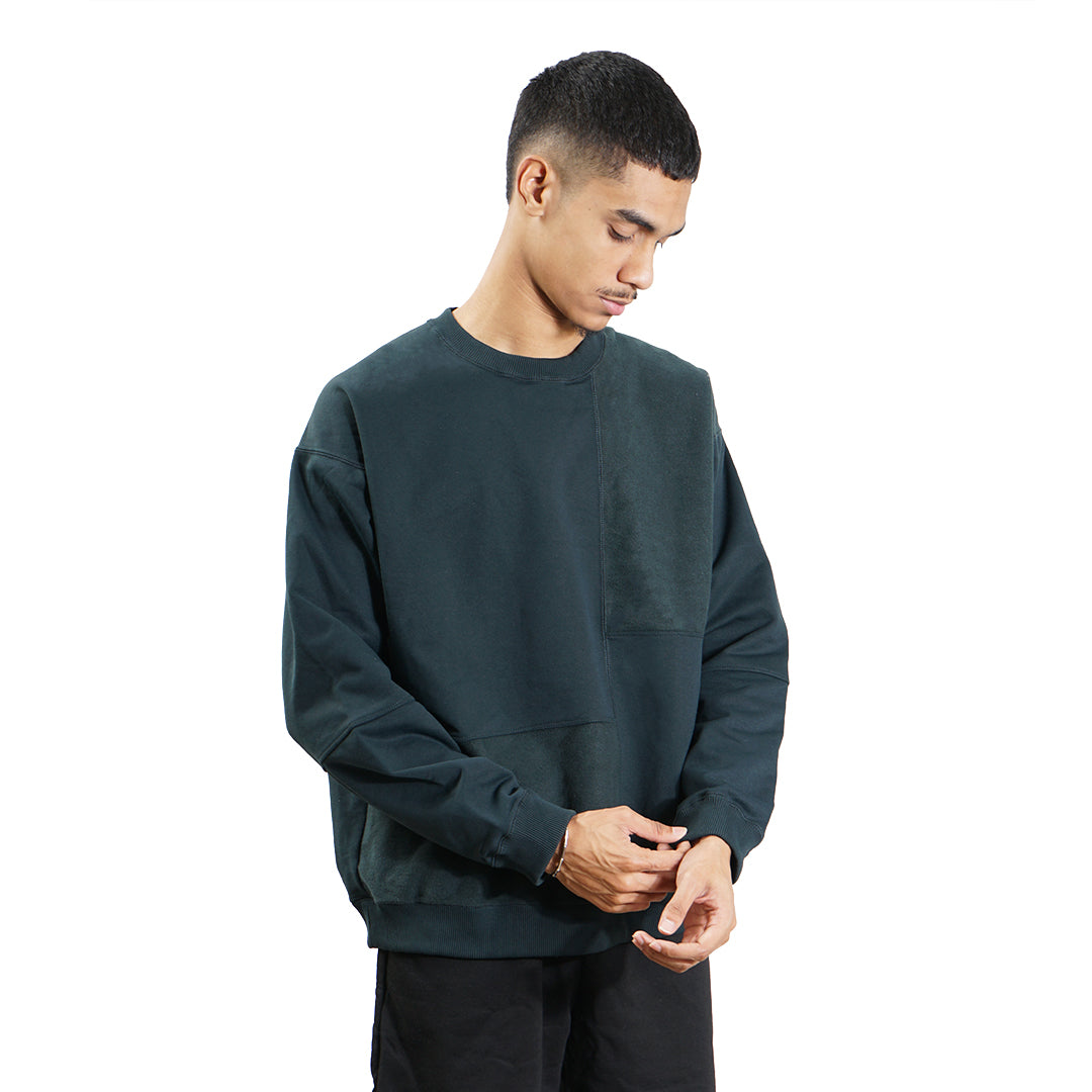 FOLX Fleece Patchwork Sweatshirt