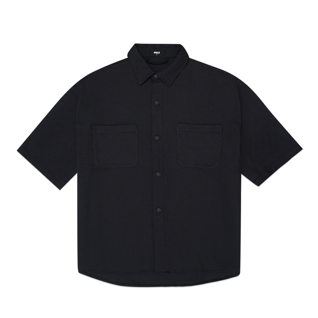 FOLX Double Pockets Textured Short Sleeve Shirt