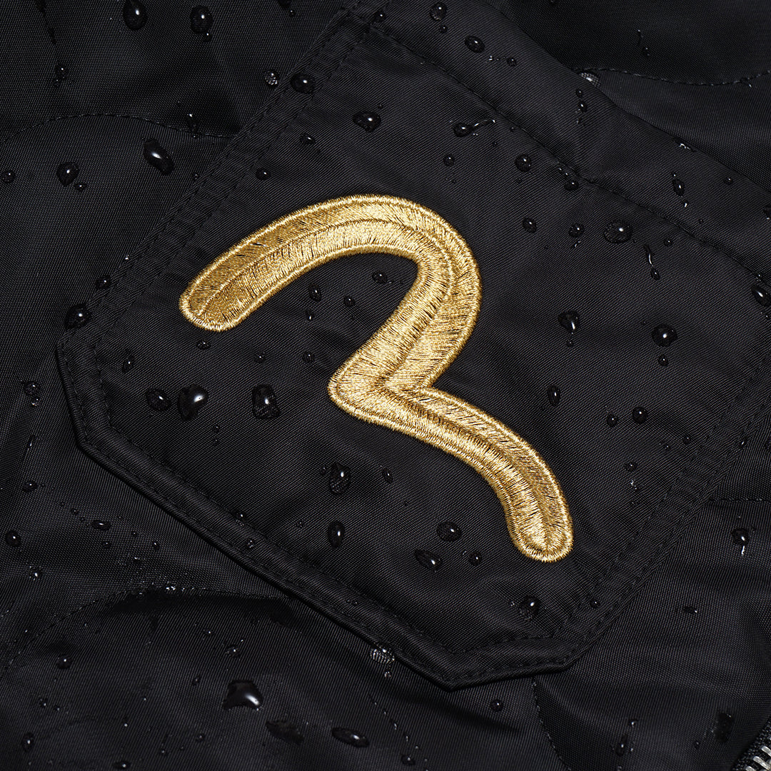 Evisu Taka Embroidered Padded Bomber Jacket