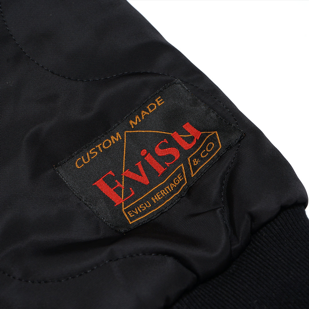 Evisu Taka Embroidered Padded Bomber Jacket
