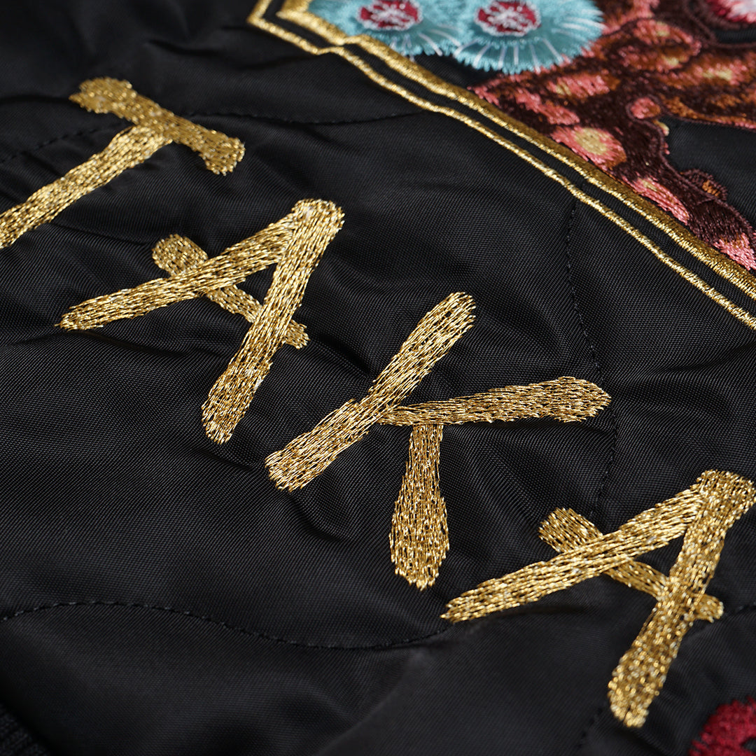 Evisu Taka Embroidered Padded Bomber Jacket