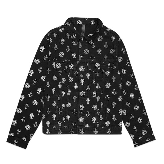 CHR Logo Print Denim Jacket