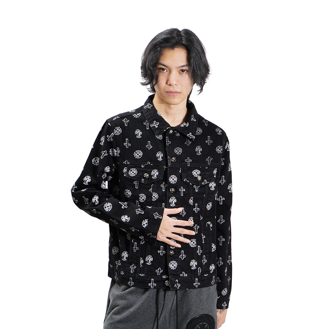 CHR Logo Print Denim Jacket