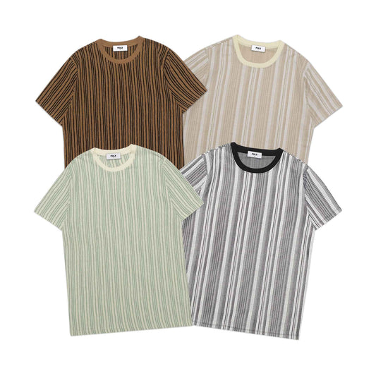 FOLX Vertical Stripes Knit T-Shirt