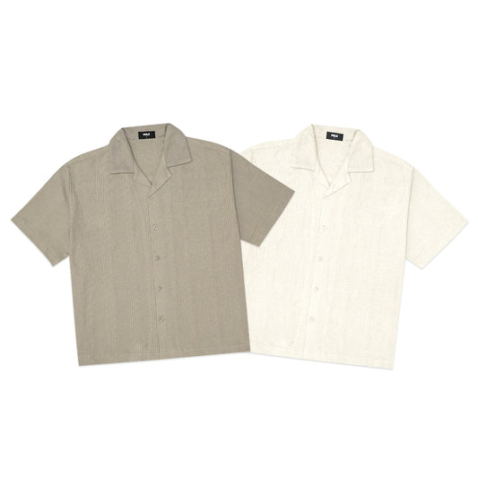 FOLX Vertical Waffle Texture Short Sleeve Shirt