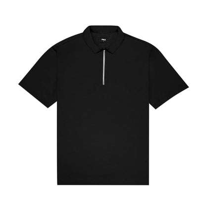 FOLX Half Zipper Elastic Cotton Polo Shirt
