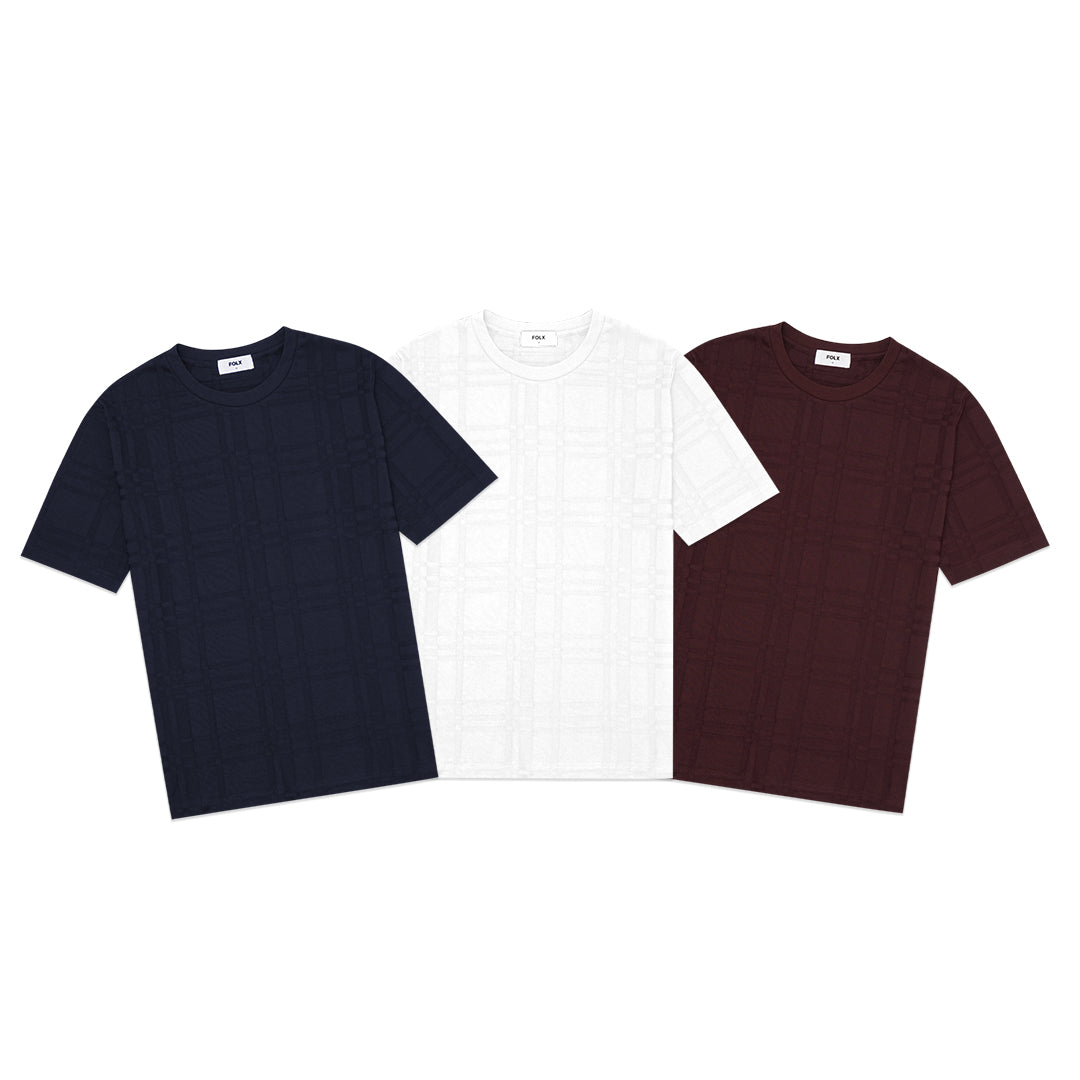 FOLX Geometric Square Textured T-Shirt