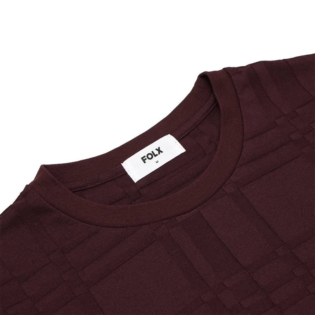 FOLX Geometric Square Textured T-Shirt