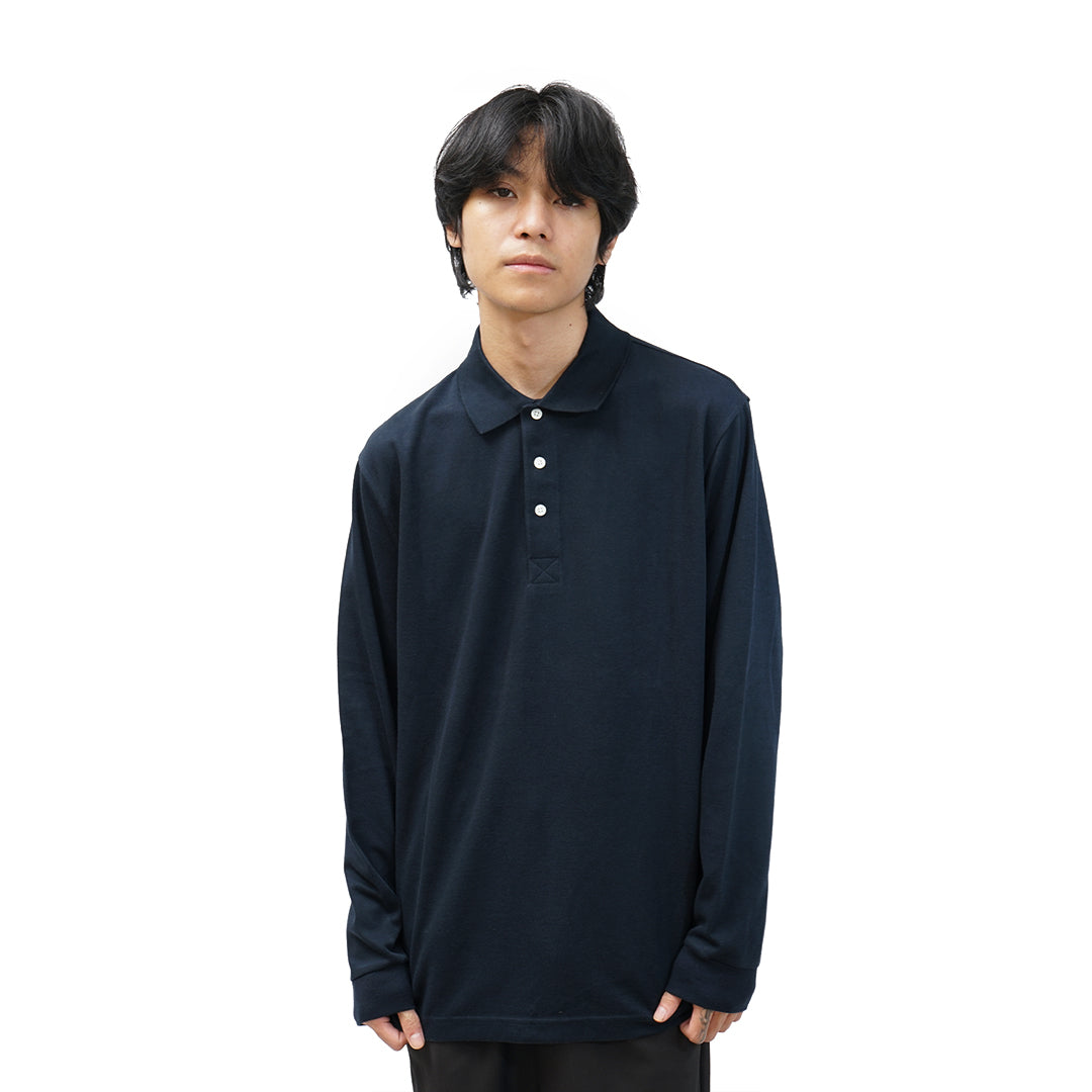 FOLX Basic Pique Long Sleeve Polo Shirt