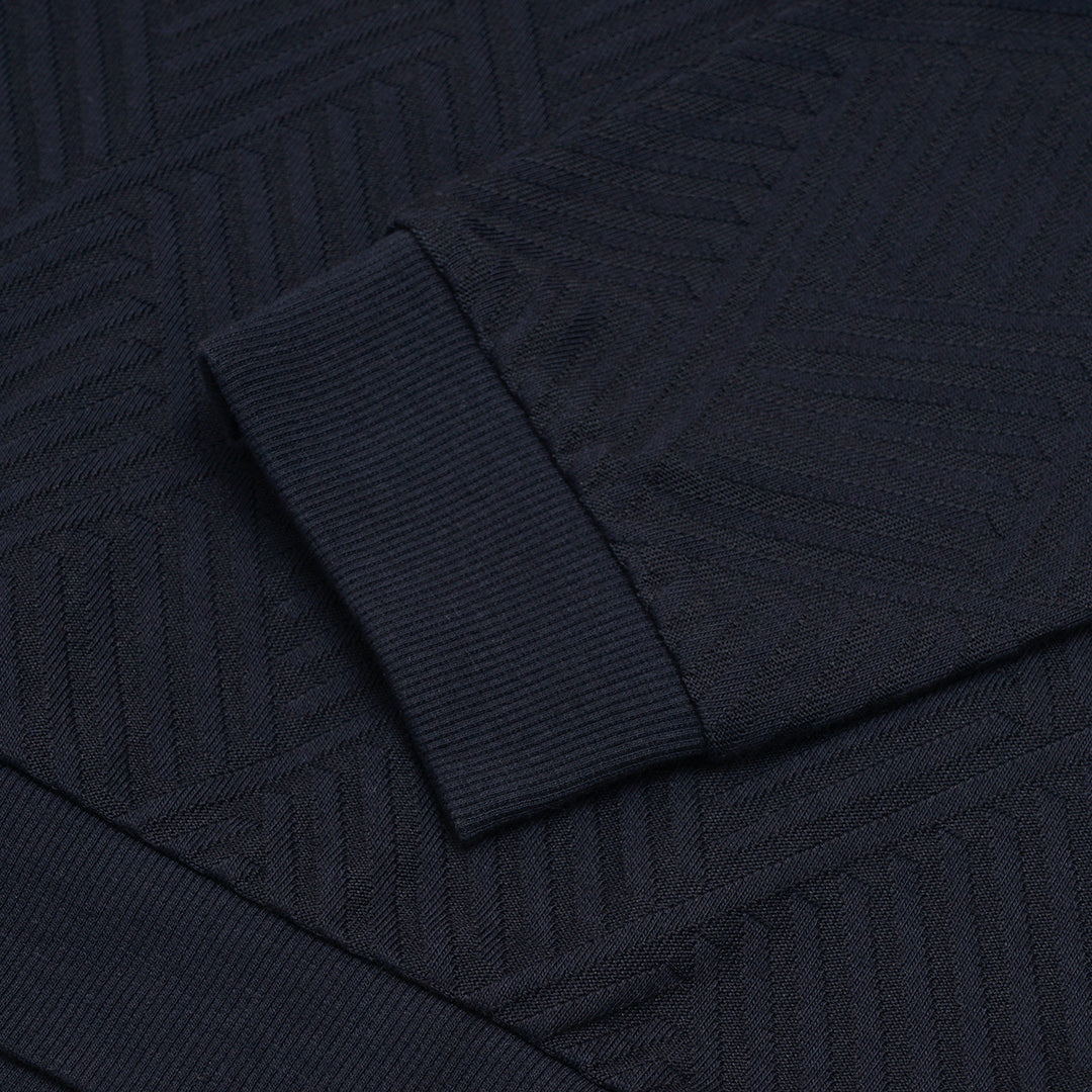 FOLX Jacquard Diamond Slash Textured Sweatshirt