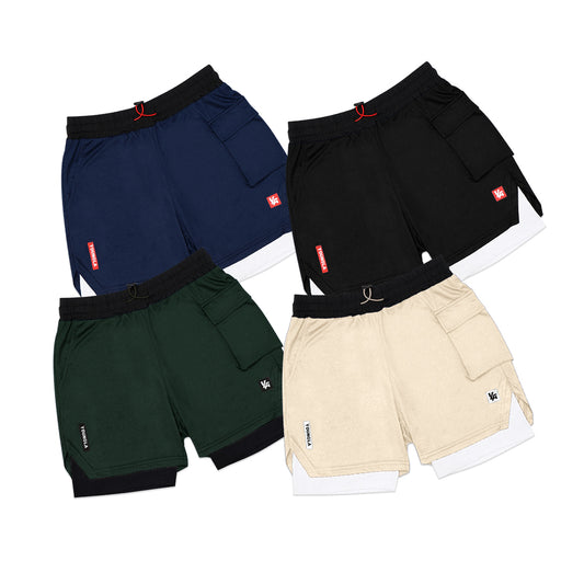 YOUNGLA Flap Pocket Liner Shorts