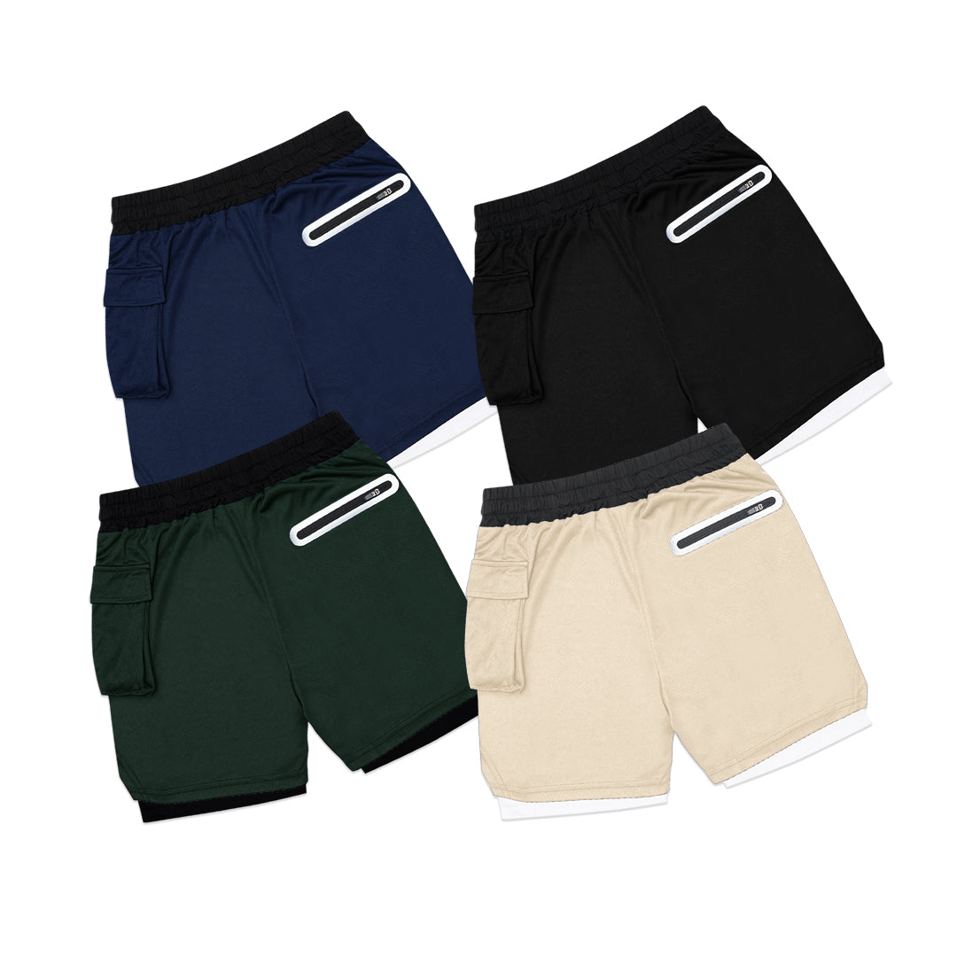 YOUNGLA Flap Pocket Liner Shorts