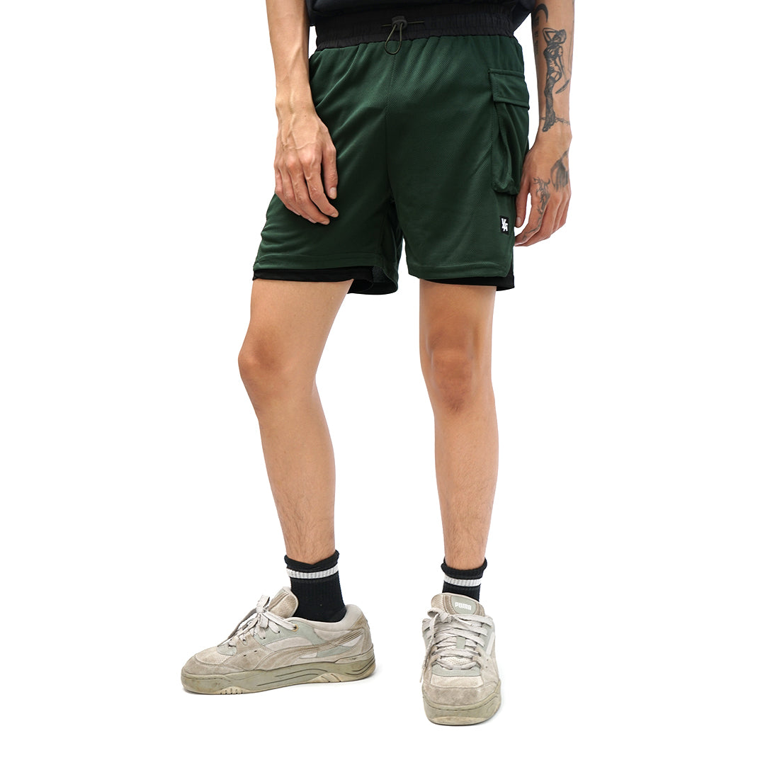 YOUNGLA Flap Pocket Liner Shorts