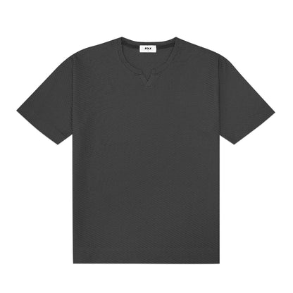FOLX U Collar Textured T-Shirt