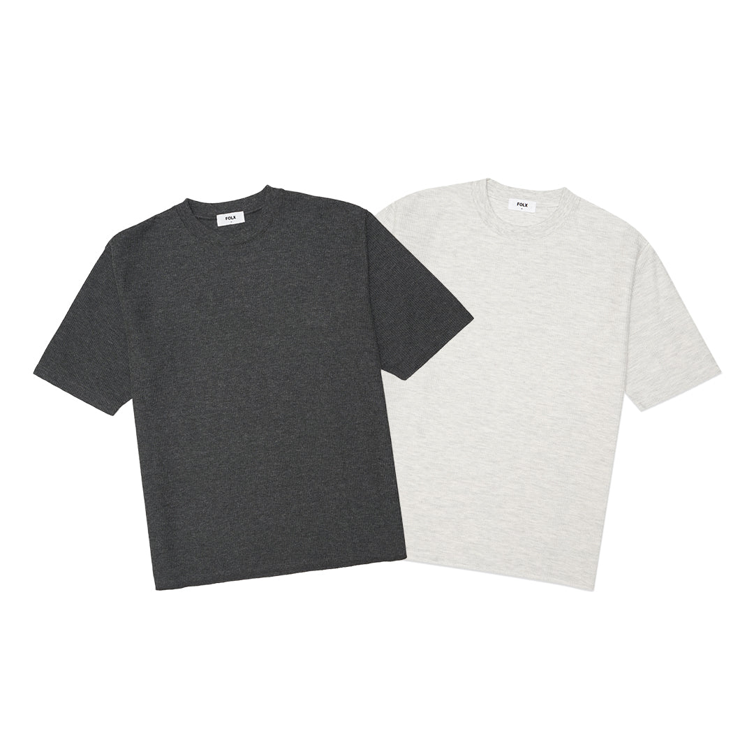 FOLX Basic Waffle Pattern T-Shirt