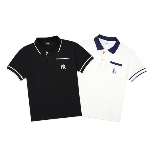 M7B Partial Monogram Collar Polo Shirt