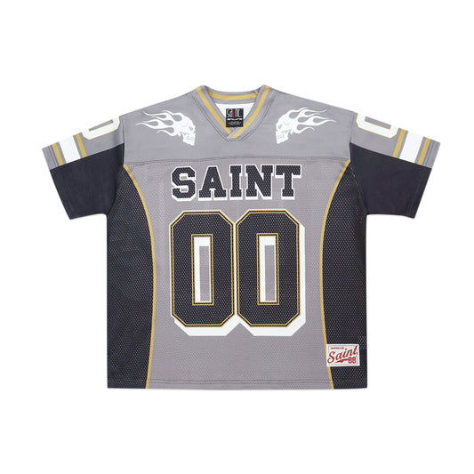 Saint Michael Double Skulls 00 American Retro Jersey T-Shirt