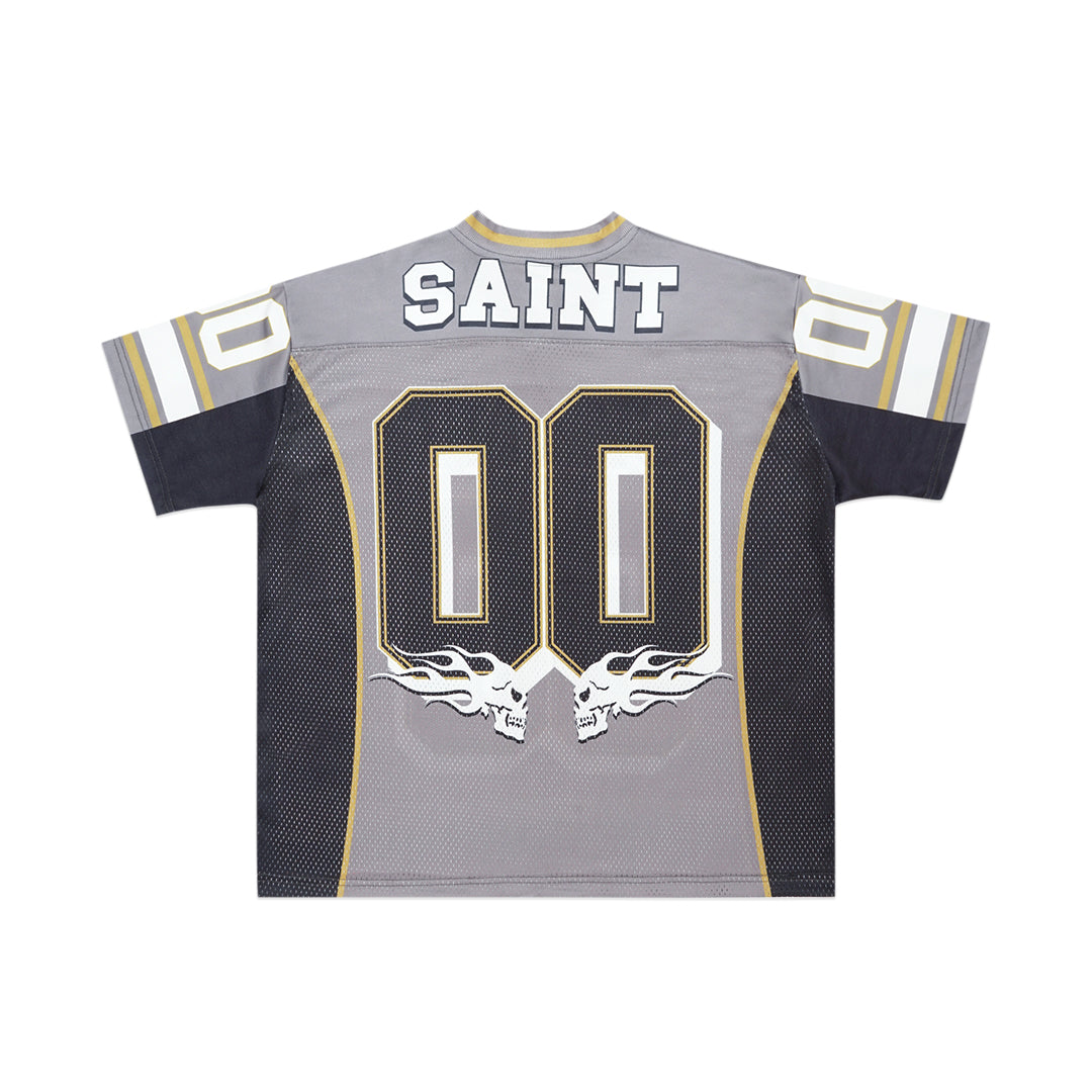 Saint Michael Double Skulls 00 American Retro Jersey T-Shirt
