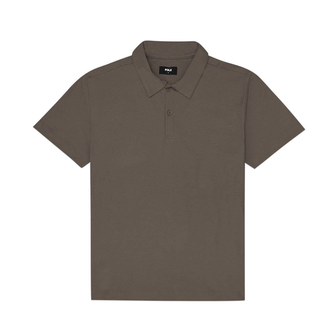 FOLX Diamond Textured Polo Shirt