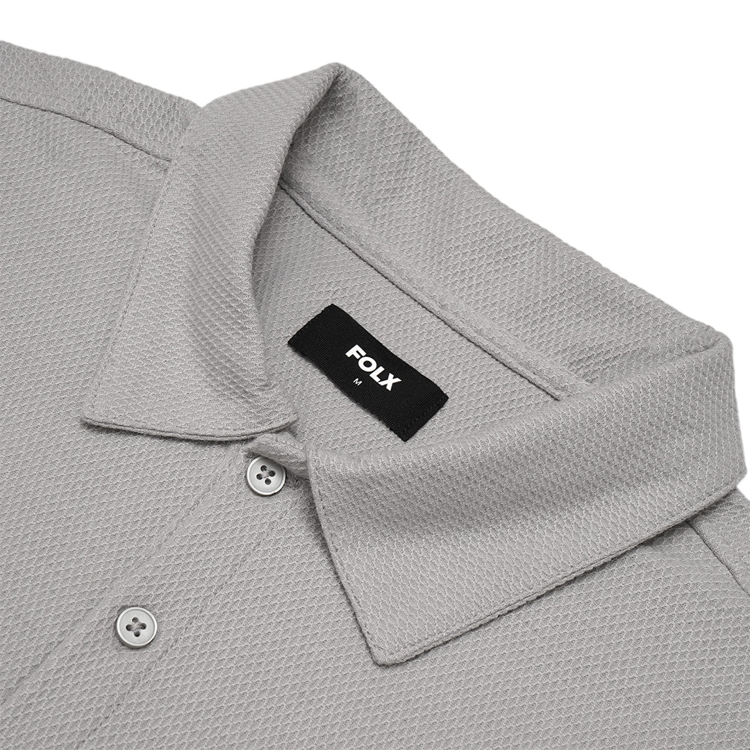 FOLX Diamond Textured Polo Shirt