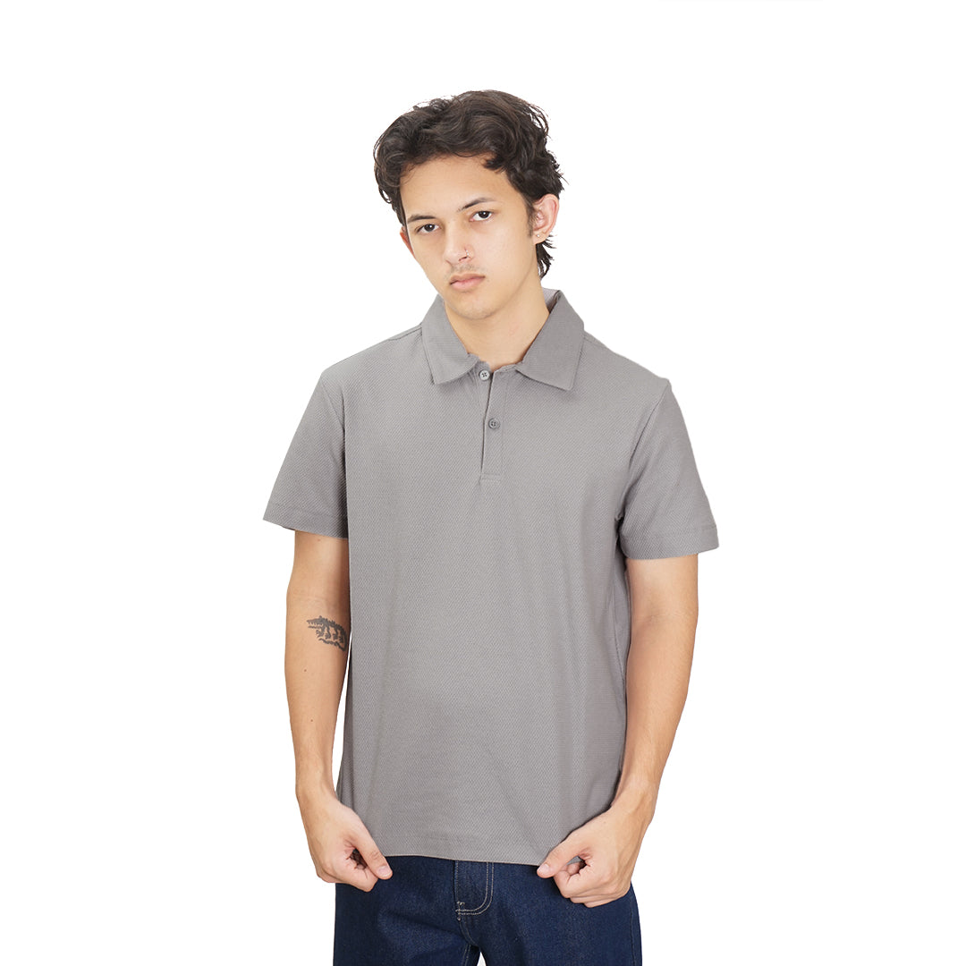 FOLX Diamond Textured Polo Shirt