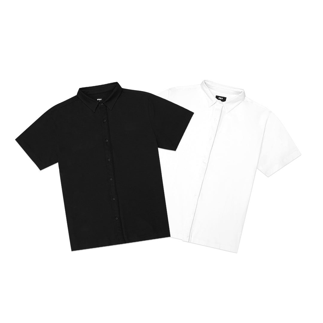 FOLX Double Plackets Short Sleeve Shirt