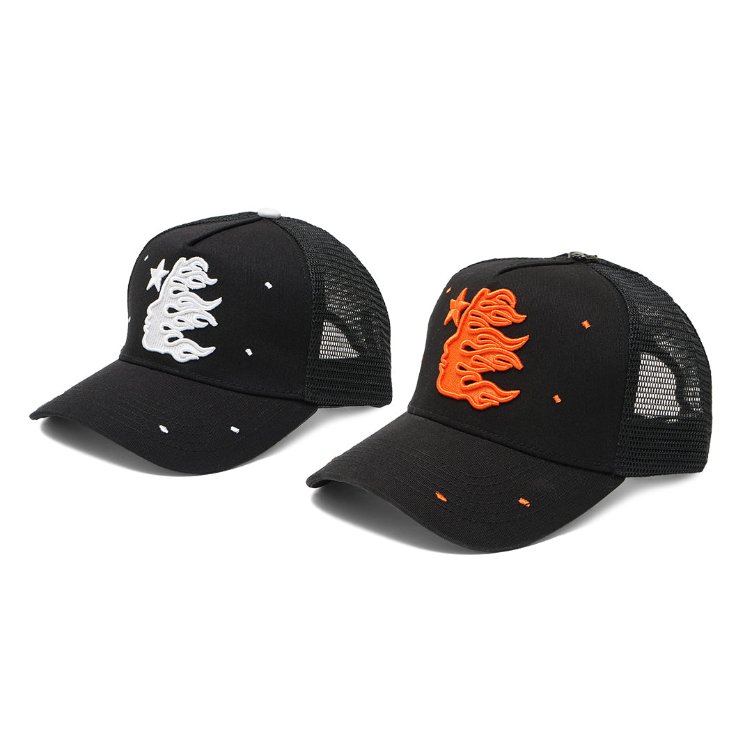 Hellstar Dots OG Logo Mesh Trucker Baseball Cap