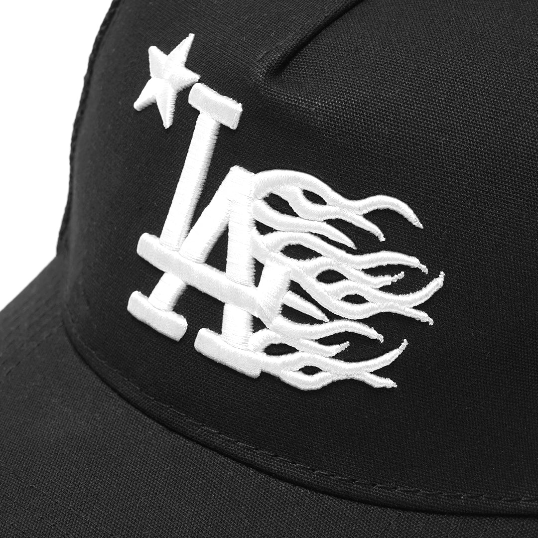 Hellstar White Logo Mesh Trucker Baseball Cap