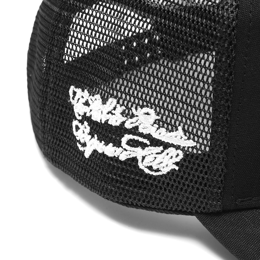 Hellstar White Logo Mesh Trucker Baseball Cap