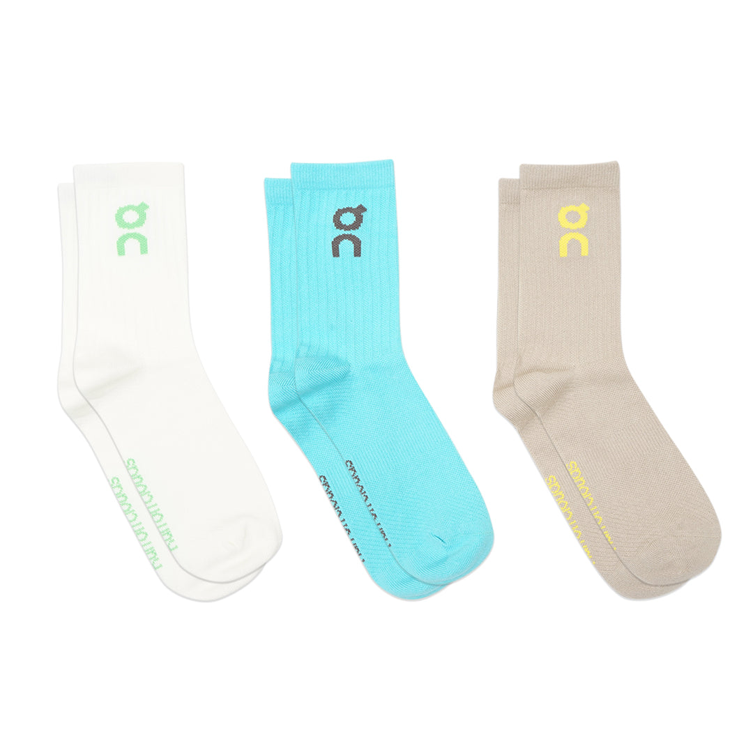 On Cloud Logo Colorful Mid Socks 3-Pair Pack