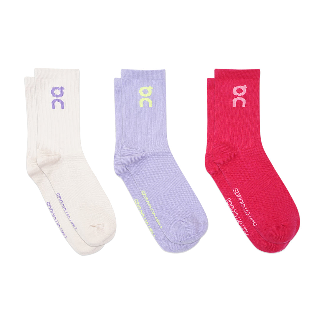 On Cloud Logo Colorful Mid Socks 3-Pair Pack
