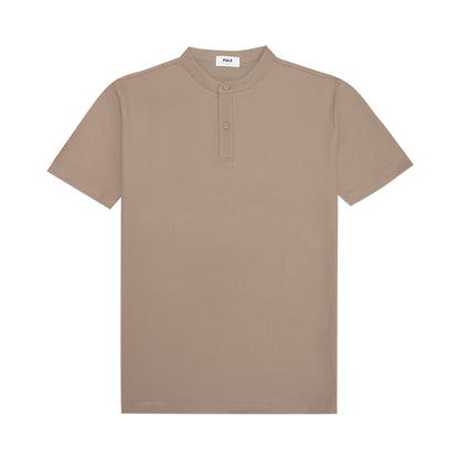 FOLX Grandad Collar Pique Polo Shirt