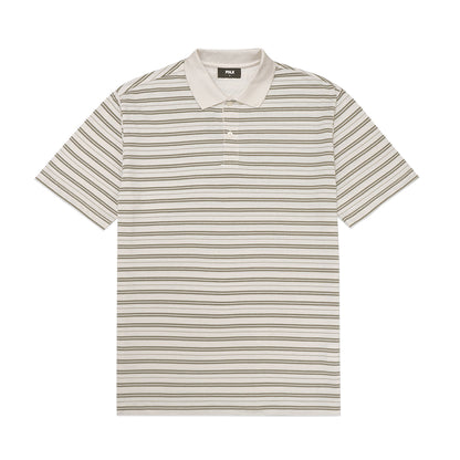 FOLX Knitted Striped Pique Polo Shirt