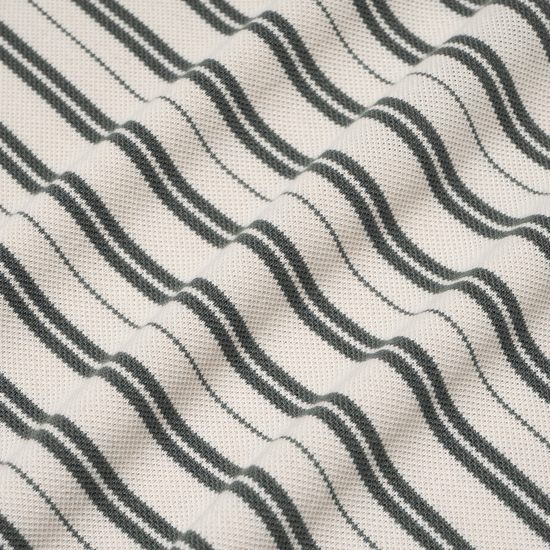 FOLX Knitted Stripes Pique Polo Shirt