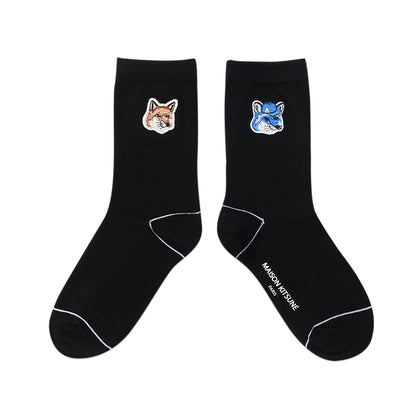 MKS Bicolor Fox Head Mid Socks