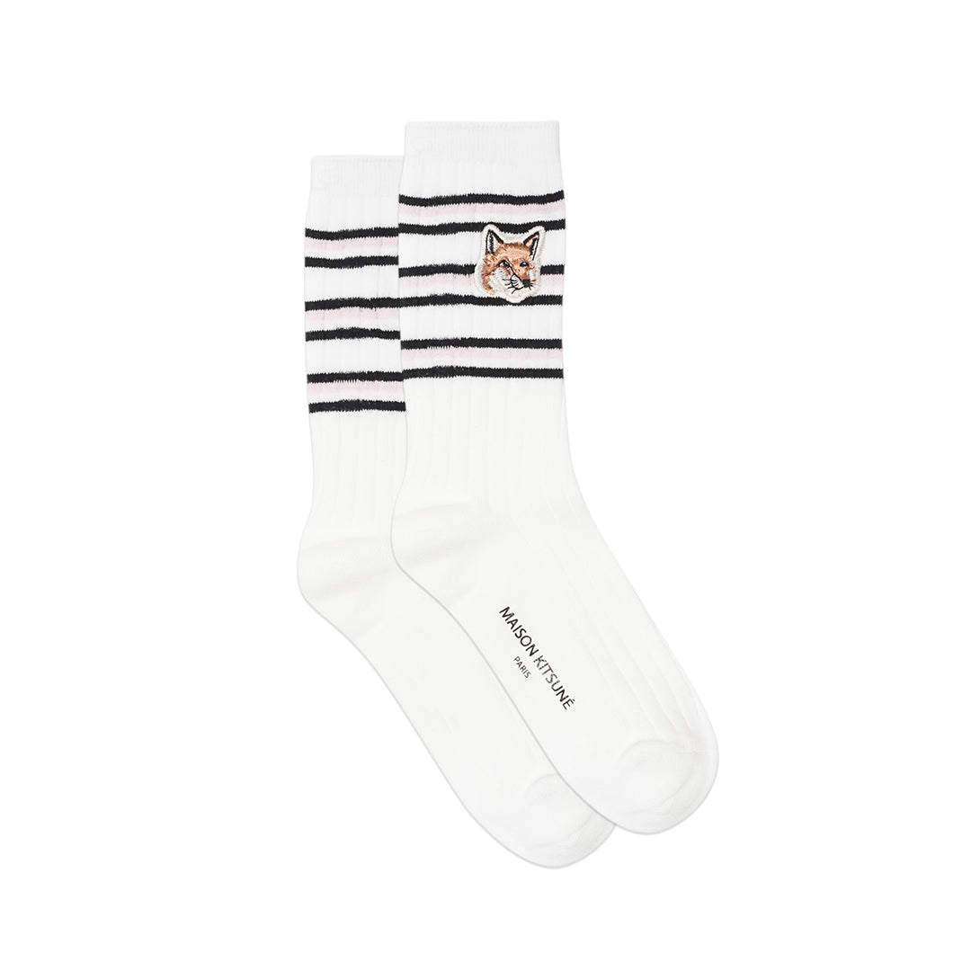 MKS Multicolor Stripes Fox Head Mid Socks