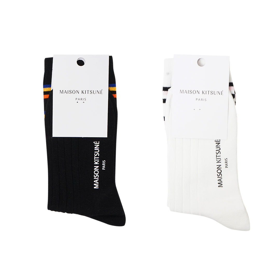 MKS Multicolor Stripes Fox Head Mid Socks
