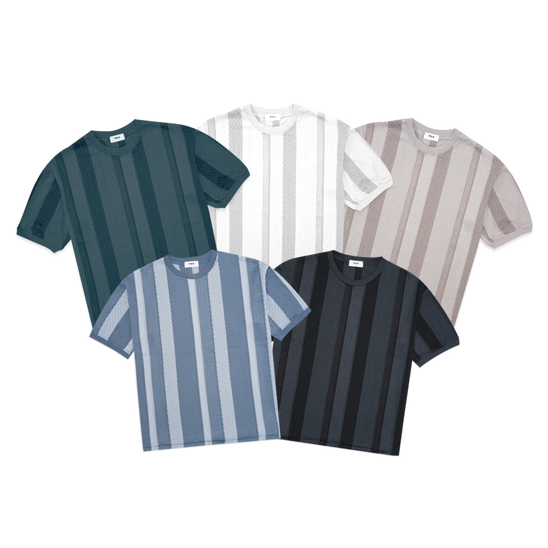 FOLX Vertical Knit Patterns T-Shirt