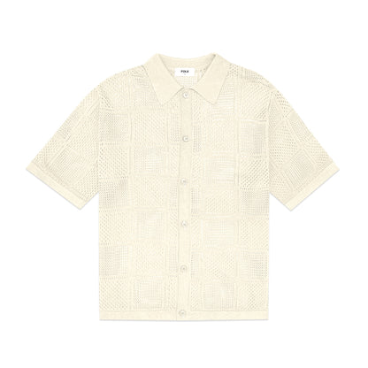 FOLX Crochet Knitted Short Sleeve Shirt