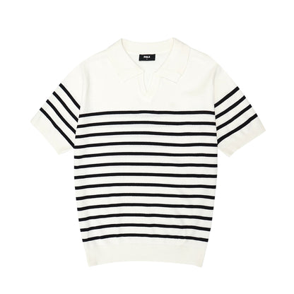 FOLX Stripes Knit Polo Shirt