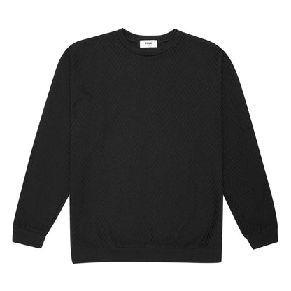 FOLX Jacquard Diamond Slash Textured Sweatshirt